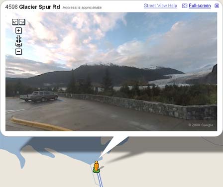 Glacier on Google Maps