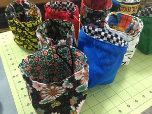 Finished dice bags